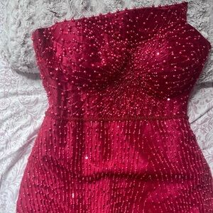 Elegant Beaded Strapless Dress